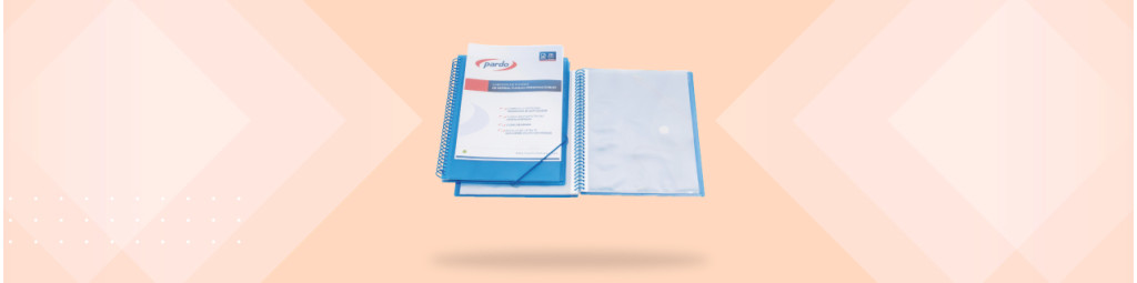 Carpetas de espiral con fundas fijas